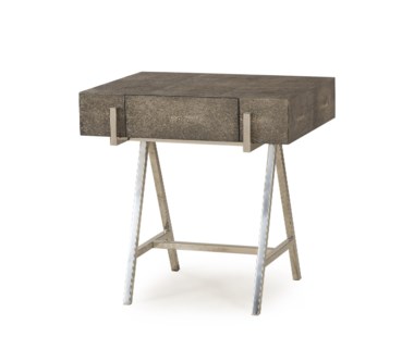 Sampson Side Table- - Charcoal Shagreen